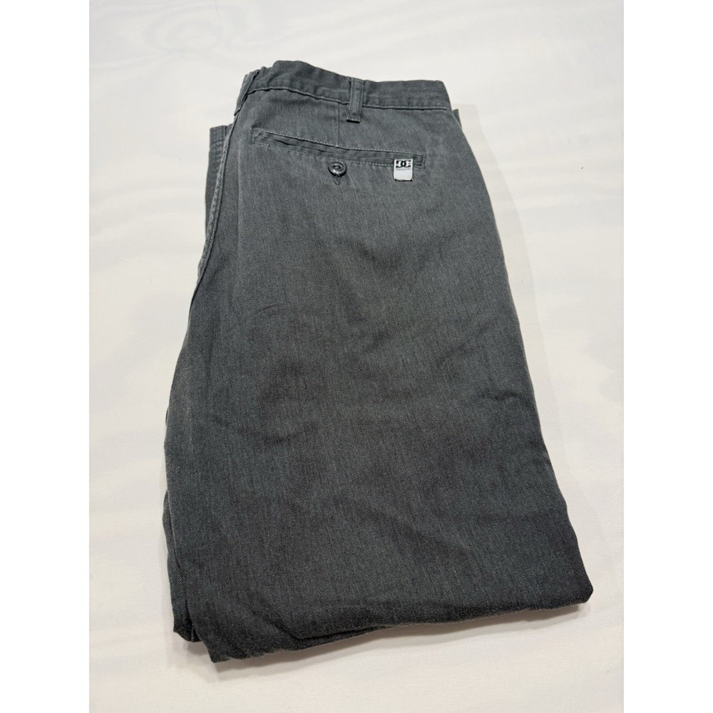 DC Shoes Pants Men's 30x32 Gray Straight Chino Twill Skateboarding Casual #1002